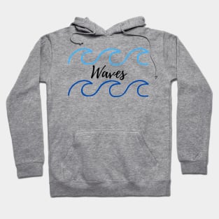 BLUE WATER WAVES ILLUSTRATION Hoodie